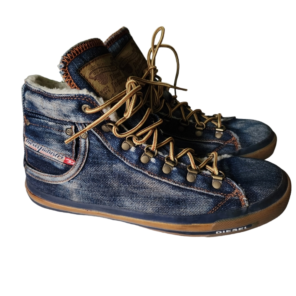 Diesel kids denim high top shoes
